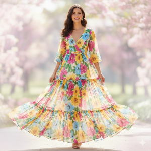 Elegant Floral Summer Maxi Dress